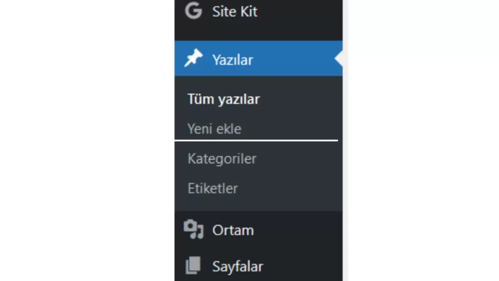 Wordpress Tum Yazilar-Yeni Ekle