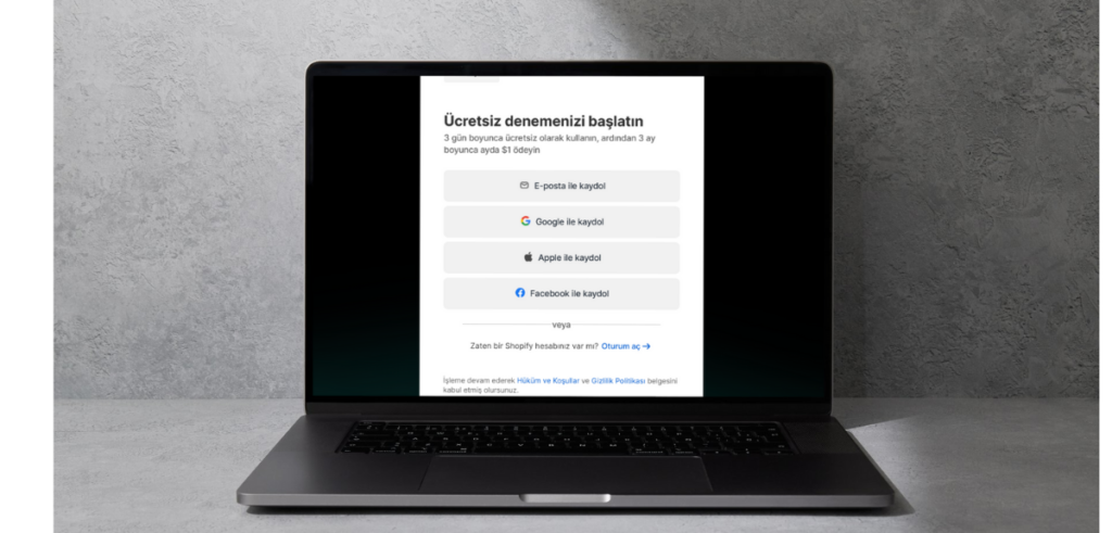 Shopify Kayıt Olma İşlemleri